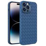 For iPhone 14 Pro BV Woven All-inclusive Phone Case(Dark Blue)