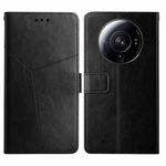 For Xiaomi 12S Ultra Y Stitching Horizontal Flip Leather Phone Case(Black)