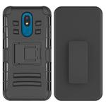 For LG K30 (2019) PC + Silicone Back Clip Sliding Sleeve Protective Case(Black)