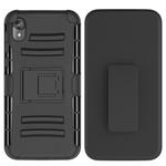 For Motorola E6 PC + Silicone Back Clip Sliding Sleeve Protective Case(Black)