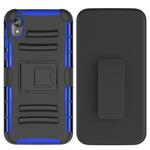 For Motorola E6 PC + Silicone Back Clip Sliding Sleeve Protective Case(Blue)