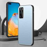 For Huawei P40 All-Inclusive Lens Frosted Metal Phone Case(Blue)