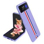 For Samsung Galaxy Z Flip4 Shock-resistant Skin Feel Matte Phone Case(Color Bar Purple)