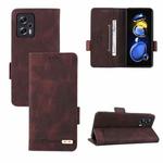 For Xiaomi Redmi Note 11T Pro Magnetic Clasp Flip Leather Phone Case(Brown)