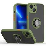 For iPhone 14 Q Shadow 1 Series TPU + PC Phone Case with Ring Holder (Green)