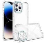 For iPhone 14 Pro Transparent Acrylic Space Phone Case(Cyan)