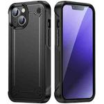 For iPhone 14 Plus PC + TPU Shockproof Protective Phone Case (Black+Black)