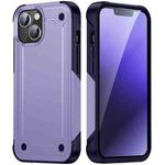 For iPhone 14 Plus PC + TPU Shockproof Protective Phone Case (Light Purple+Sapphire Blue)