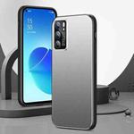 For OPPO Reno6 All-Inclusive Lens Frosted Metal Phone Case(Silver Grey)