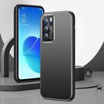 For OPPO Reno6 Pro All-Inclusive Lens Frosted Metal Phone Case(Black)