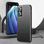 For OPPO Reno7 All-Inclusive Lens Frosted Metal Phone Case(Black)