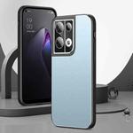 For OPPO Reno8 All-Inclusive Lens Frosted Metal Phone Case(Blue)