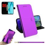 For Huawei P40 lite Imitated Mirror Surface Horizontal Flip Leather Case with Holder & Card Slots & Wallet & Lanyard(Purple)