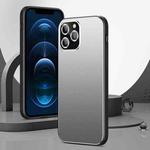 All-Inclusive Lens Frosted Metal Phone Case For iPhone 13 Pro Max(Silver Grey)