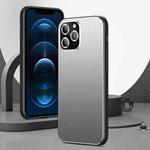 All-Inclusive Lens Frosted Metal Phone Case For iPhone 12 Pro(Silver Grey)