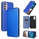 For Motorola Moto G42 Carbon Fiber Texture Leather Phone Case(Blue)