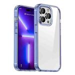 For iPhone 12 Crystal Clear Shockproof Phone Case(Transparent Blue)