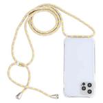 For iPhone 14 Pro Transparent Acrylic Airbag Shockproof Phone Protective Case with Lanyard(Yellow Pink Grey)