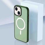 For iPhone 14 Plus Skin Feel TPU + Frosted PC MagSafe Phone Case (Green)