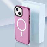 For iPhone 14 Plus Skin Feel TPU + Frosted PC MagSafe Phone Case (Plum Red)