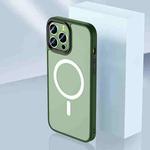 For iPhone 14 Pro Skin Feel TPU + Frosted PC MagSafe Phone Case(Green)