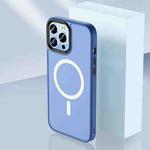 For iPhone 14 Pro Skin Feel TPU + Frosted PC MagSafe Phone Case(Navy Blue)
