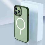 For iPhone 14 Pro Max Skin Feel TPU + Frosted PC MagSafe Phone Case (Green)