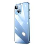 For iPhone 14 Transparent Electroplated PC Phone Case (Sierra Blue)