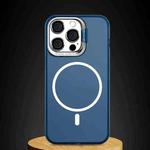For iPhone 14 Pro MagSafe Magnetic Metal Lens Cover Holder Phone Case(Dark Blue)