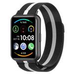 For Huawei Watch Fit 2 Milan Magnetic Stainless Steel Watch Band(Black White)