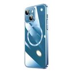 For iPhone 14 Plus Magsafe Magnetic Electroplated PC Phone Case (Blue)
