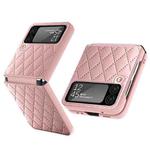 For Samsung Galaxy Z Flip4 Diamond Lattice Hinge Phone Case(Pink)