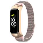 For Samsung Galaxy Fit 2 SM-R220 Nylon Loop Watch Band(Pink + Rose Gold Frame)