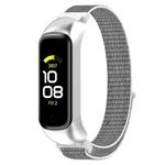 For Samsung Galaxy Fit 2 SM-R220 Nylon Loop Watch Band(Seashell + Silver Frame)