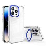 For iPhone 14 Pro Transparent Invisible Bracket Shockproof Phone Case(Royal Blue)
