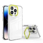 For iPhone 14 Pro Transparent Invisible Bracket Shockproof Phone Case(Yellow)