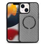For iPhone 14 Carbon Fiber Texture MagSafe Magnetic Phone Case (Grey)