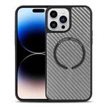 For iPhone 14 Pro Carbon Fiber Texture MagSafe Magnetic Phone Case(Grey)