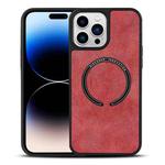 For iPhone 14 Pro Max Lambskin Texture MagSafe Magnetic Phone Case (Red)