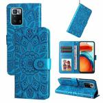 For Xiaomi Redmi Note 10 Pro 5G Embossed Sunflower Leather Phone Case(Blue)