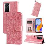 For Xiaomi Redmi Note 11 Pro 5G Embossed Sunflower Leather Phone Case(Pink)