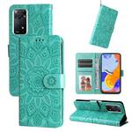 For Xiaomi Redmi Note 11 Pro 5G Embossed Sunflower Leather Phone Case(Green)