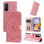 For Xiaomi Redmi Note 11 Pro 4G Foreign Version / 5G Embossed Sunflower Leather Phone Case(Pink)