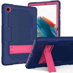 For Samsung Galaxy Tab A8 10.5 2021 X200 Contrast Color Robot Shockproof Silicone + PC Tablet Case(Navy Blue Rose)