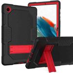 For Samsung Galaxy Tab A8 10.5 2021 X200 Contrast Color Robot Shockproof Silicone + PC Tablet Case(Black Red)