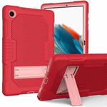 For Samsung Galaxy Tab A8 10.5 2021 X200 Contrast Color Robot Shockproof Silicone + PC Tablet Case(Red)