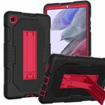 For Samsung Galaxy A7 Lite T220 Contrast Color Robot Shockproof Silicone + PC Tablet Case(Black Red)