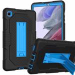 For Samsung Galaxy A7 Lite T220 Contrast Color Robot Shockproof Silicone + PC Tablet Case(Black Blue)