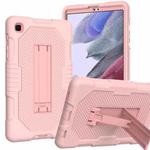 For Samsung Galaxy A7 Lite T220 Contrast Color Robot Shockproof Silicone + PC Tablet Case(Rose Gold)