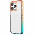 For iPhone 14 Pro Colorful Gradient TPU + PC Phone Case(Orange Green)